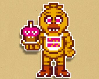 Chica Premium Sticker - FNAF Pixel Art Sticker