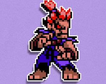 Akuma Premium Sticker - Street Fighter 6 Pixel Art Sticker