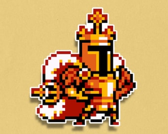 King Knight Premium Sticker - Shovel Knight Pixel Art Sticker