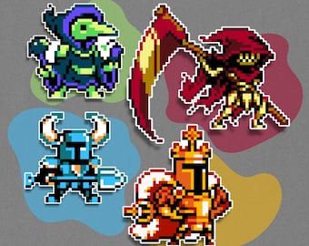 Shovel Knight Premium Sticker Set - Includes 4 Pixel Art Stickers