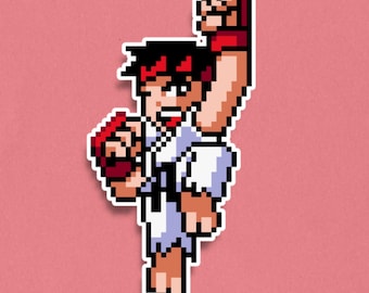 Ryu Premium Sticker - Street Fighter 6 Pixel Art Sticker