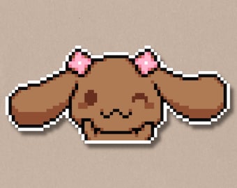 Autocollant Mocha Premium | Autocollant Pixel Art Laminé Imperméable | Décalcomanie Sanrio