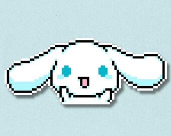 Autocollant Cinnamoroll Premium | Autocollant pixel art laminé et imperméable | Décalcomanie Sanrio