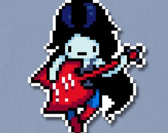 Marceline Premium Sticker | Waterproof Laminated Pixel Art Sticker | Adventure Time Decal