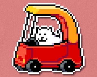 Autocollant premium Chien agaçant | Autocollant pixel art laminé imperméable | Décalcomanie Undertale
