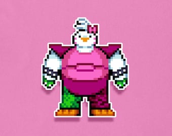 Glamrock Chica Plushie Premium Sticker - FNAF Pixel Art Sticker