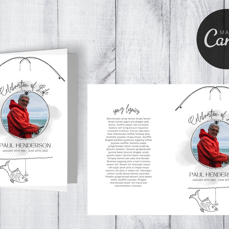 Fish Funeral Program Design Fishing Funeral - Etsy