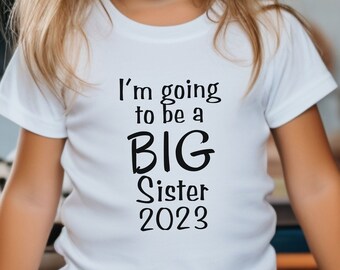 Camiseta infantil para hermana mayor, top unisex de algodón, para anunciar la hermandad