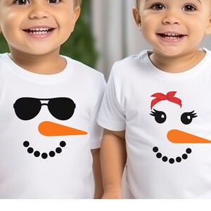 Toddler, Snowman Face with Sunglasses Christmas Tee, Naughty or Nice, Baby Boy or Girl, Baby or Toddler