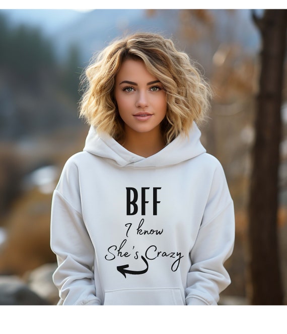 BFF Lei Pensa Im Pazzo Amici Corrispondenza Felpa Con Cappuccio - Foto 11