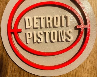 Pistons Wooden Logo Sign