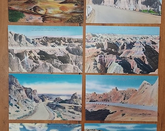 Vintage South Dakota Badlands postcards by Black Hills Novelty and Mfg. Co.