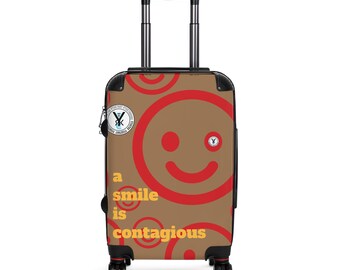 Mocha Honey "a smile is contagious" Suitcase
