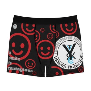 black &quot;smile is contagious&quot; Men&#39;s Boxer Briefs (AOP)