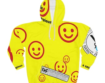 juice lightning "a smile is contagious" Unisex Pullover Hoodie (AOP)