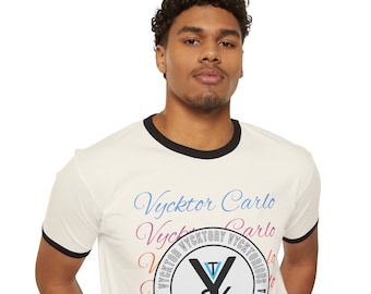 Vycktor Carlo Stamp Unisex Cotton Ringer T-Shirt