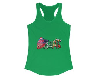 Hart Beat Graphic Racerback Tank, Fitness Workout Top