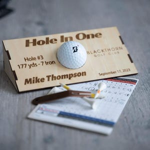 Personalized Hole In One Desk Display - Golf Gift - Golf Home Decor - Golfer Gift - Golf Hole In One - Hole In One Display - Fathers Day