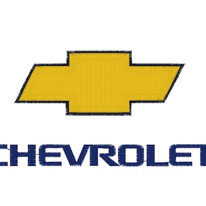 Puede incluir: Un logotipo de Chevrolet dorado con un contorno dentado y la palabra "CHEVROLET" en azul con un contorno dentado.