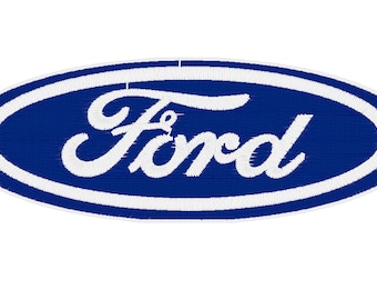 May include: A blue oval with a white outline and the word "Ford" in white cursive lettering.