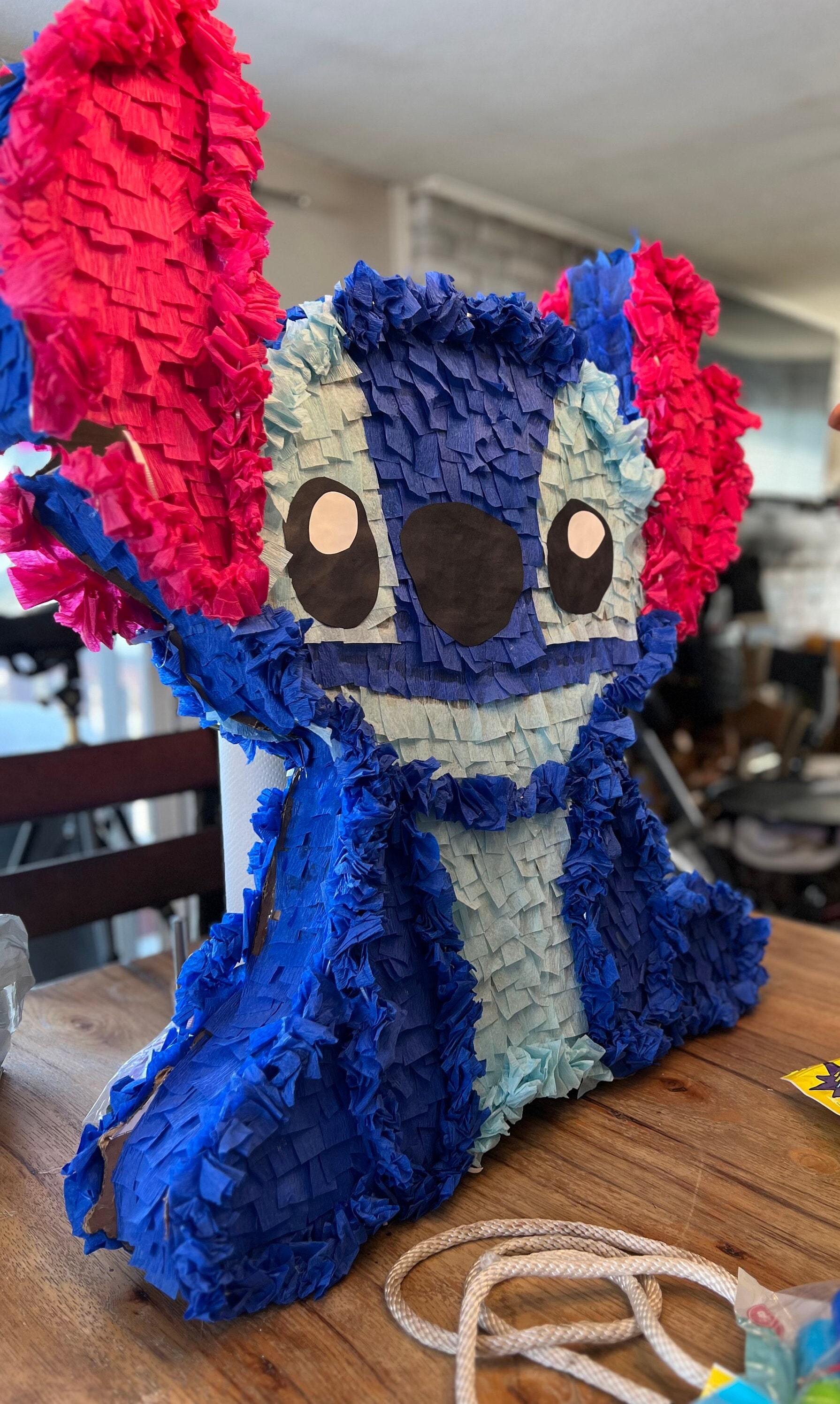 The making of a Stitch Piñata 😆 #mcdonaldshacks #fyp #pinata #liloand