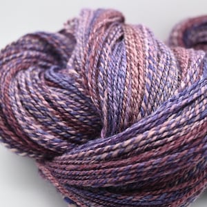 Handspun sport weight yarn merino wool, bamboo, tussah silk