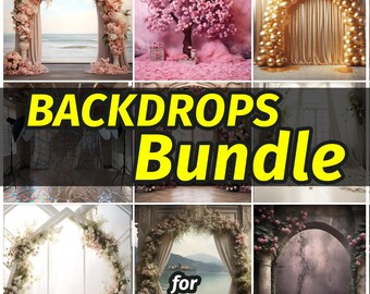 Bundle Digital BackDrops High Resolution +880 Files/Perfect for Weddings / Portraits / Couples / Sweet 16s / Xv años/ Arch / Flowers / Beach