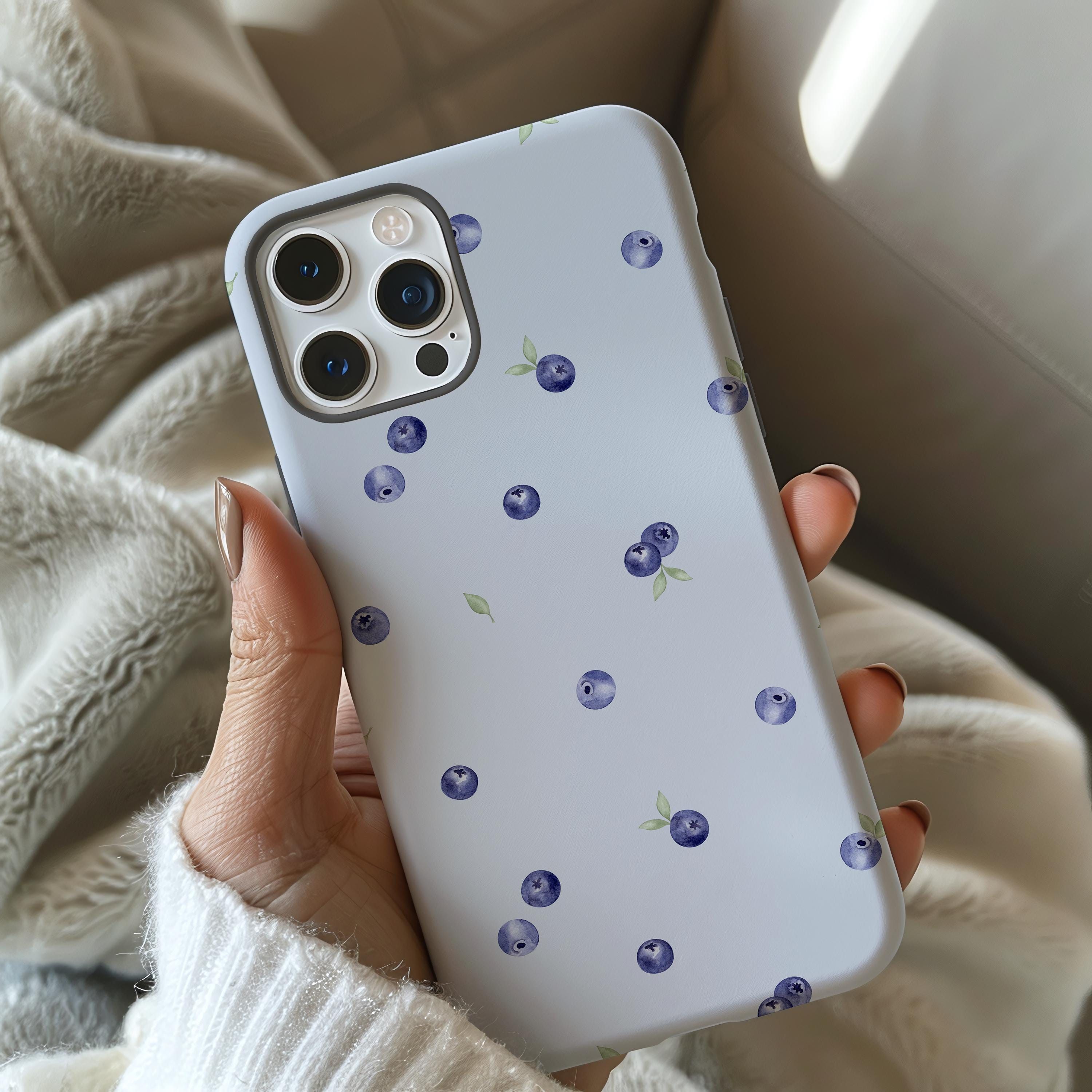 Blueberry Bliss, Cute and simple blueberry Phone Cover, trendy fruit phone case for iphone samsung