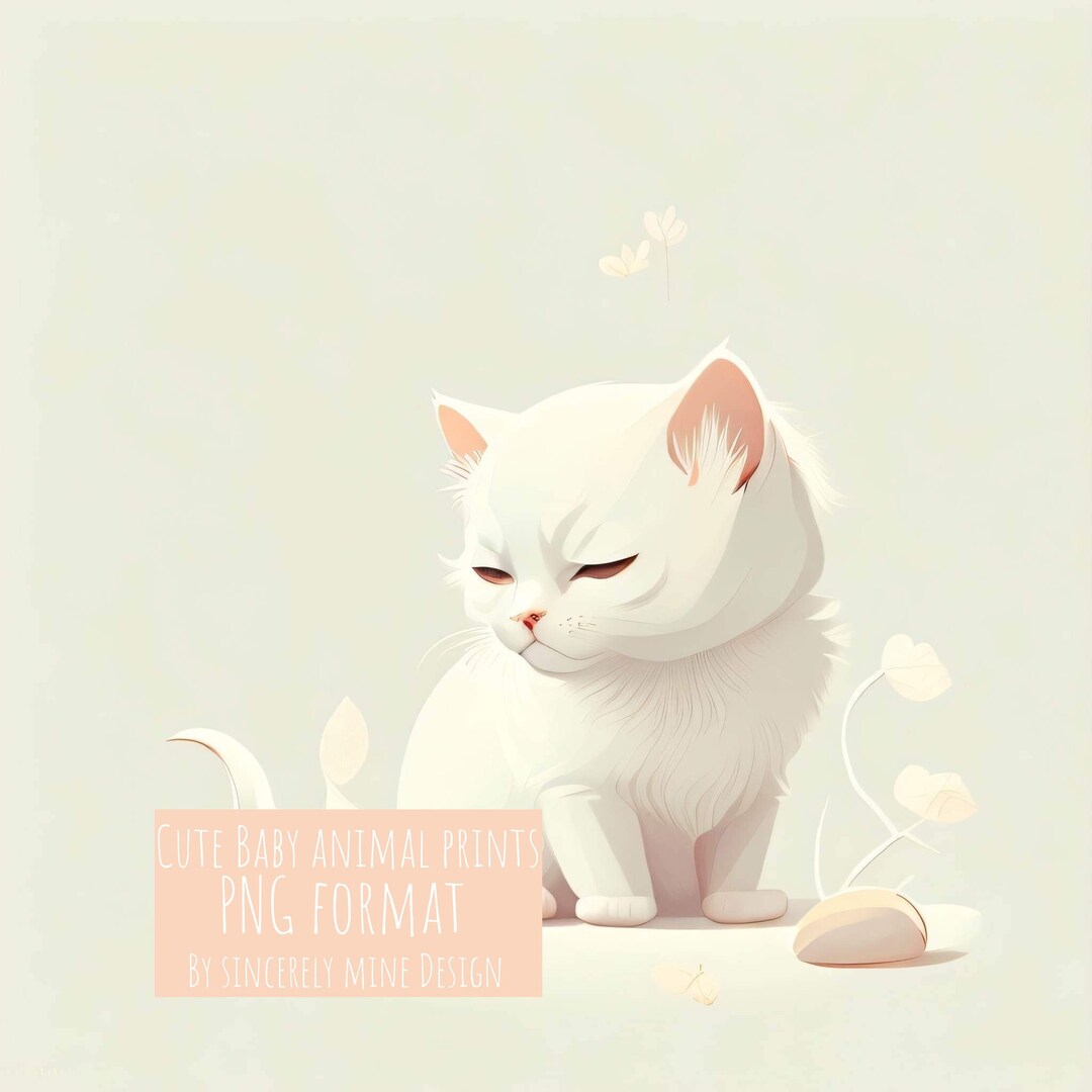 Baby Animal Digital Prints Digital Prints for Nurseries Cat Etsy