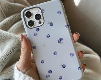 Blaubeer Muster Handyhülle, trendiges Obst Design