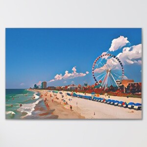 Myrtle Beach Art, South Carolina Art, Myrtle Beach South Carolina Art Print, Myrtle Beach Digital Download, Myrtle Beach Landscape Art