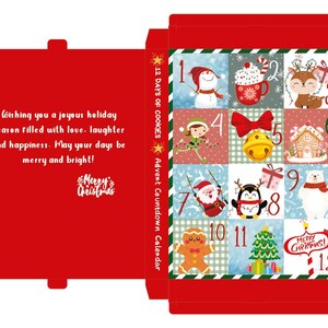 12 Day Advent Christmas Calendar for Mini Decorated Cookies | Cookie Boxes and Food-Safe & Recyclable Trays | Fits 2″-2.25″ Cookies