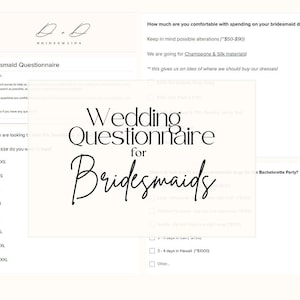 Bridal Party Questionnaire | Editable Google Form to plan with your bridesmaids!