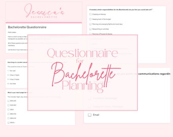 Bachelorette Planning Questionnaire | Editable Google Form to plan with your friends!