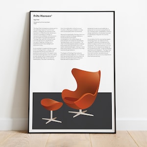 Egg Chair Digital Poster, Braun Print, Braun Wall Art, Dieter Rams, Digital Download Prints, Monochromatic wall art, minimal