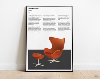 Egg Chair Digital Poster, Braun Print, Braun Wall Art, Dieter Rams, Digital Download Prints, Monochromatic wall art, minimal