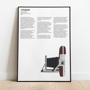 Polaroid Model 95 Camera Digital Poster, Braun Print, Braun Wall Art, Dieter Rams, Digital Download Prints, Monochromatic wall art, minimal