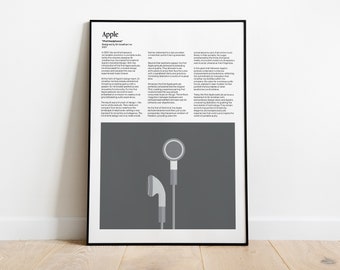Apple Earbuds Original Design Poster, Braun Print, Braun Wall Art, Dieter Rams, Digital Download Prints, Monochromatic wall art, minimal
