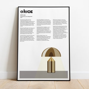 Oluce Atollo Lamp Iconic Design Poster, Braun Print, Braun Wall Art, Dieter Rams, Digital Download Prints, Monochromatic wall art, minimal