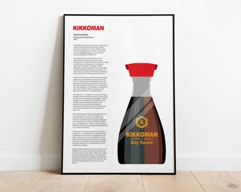 Kikkoman Soy Sauce Bottle Poster, Braun Print, Braun Wall Art, Dieter Rams, Digital Download Prints, Monochromatic wall art, minimal