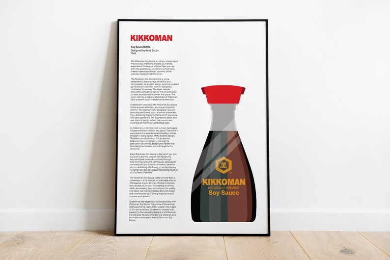 Kikkoman Soy Sauce Bottle Poster, Braun Print, Braun Wall Art, Dieter ...