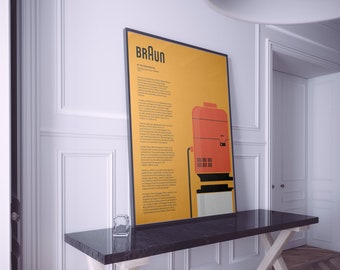 Braun Design Poster, Braun Printable Art, Bauhaus Wall Art, Bauhaus Art Print, Digital Download Prints, Monochromatic art