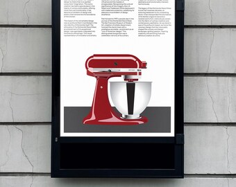 Kitchen Aid Digital Poster, Braun Print, Braun Wall Art, Dieter Rams, Digital Download Prints, Monochromatic wall art, minimal
