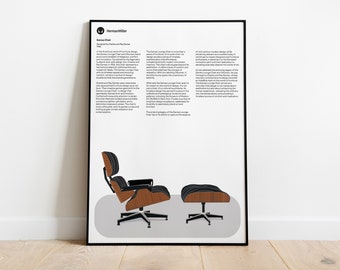 Eames Chair digital poster, Braun Print, Braun Wall Art, Dieter Rams, Digital Download Prints, Monochromatic wall art, minimal