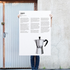 Moka Pot Digital Poster, Braun Print, Braun Wall Art, Dieter Rams, Digital Download Prints, Monochromatic wall art, minimal