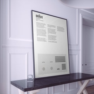 Braun Dieter Rams Lectron Radio Poster, Braun Print, Braun Wall Art, Dieter Rams, Digital Download Prints, Monochromatic wall art, minimal