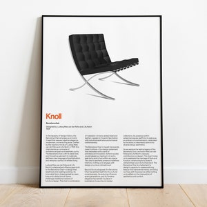 Barcelona Chair Digital Poster, Braun Print, Braun Wall Art, Dieter Rams, Digital Download Prints, Monochromatic wall art, minimal