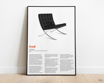 Barcelona Chair Digital Poster, Braun Print, Braun Wall Art, Dieter Rams, Digital Download Prints, Monochromatic wall art, minimal