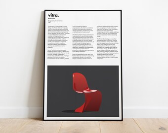 Panton Chair Digital Poster, Braun Print, Braun Wall Art, Dieter Rams, Digital Download Prints, Monochromatic wall art, minimal