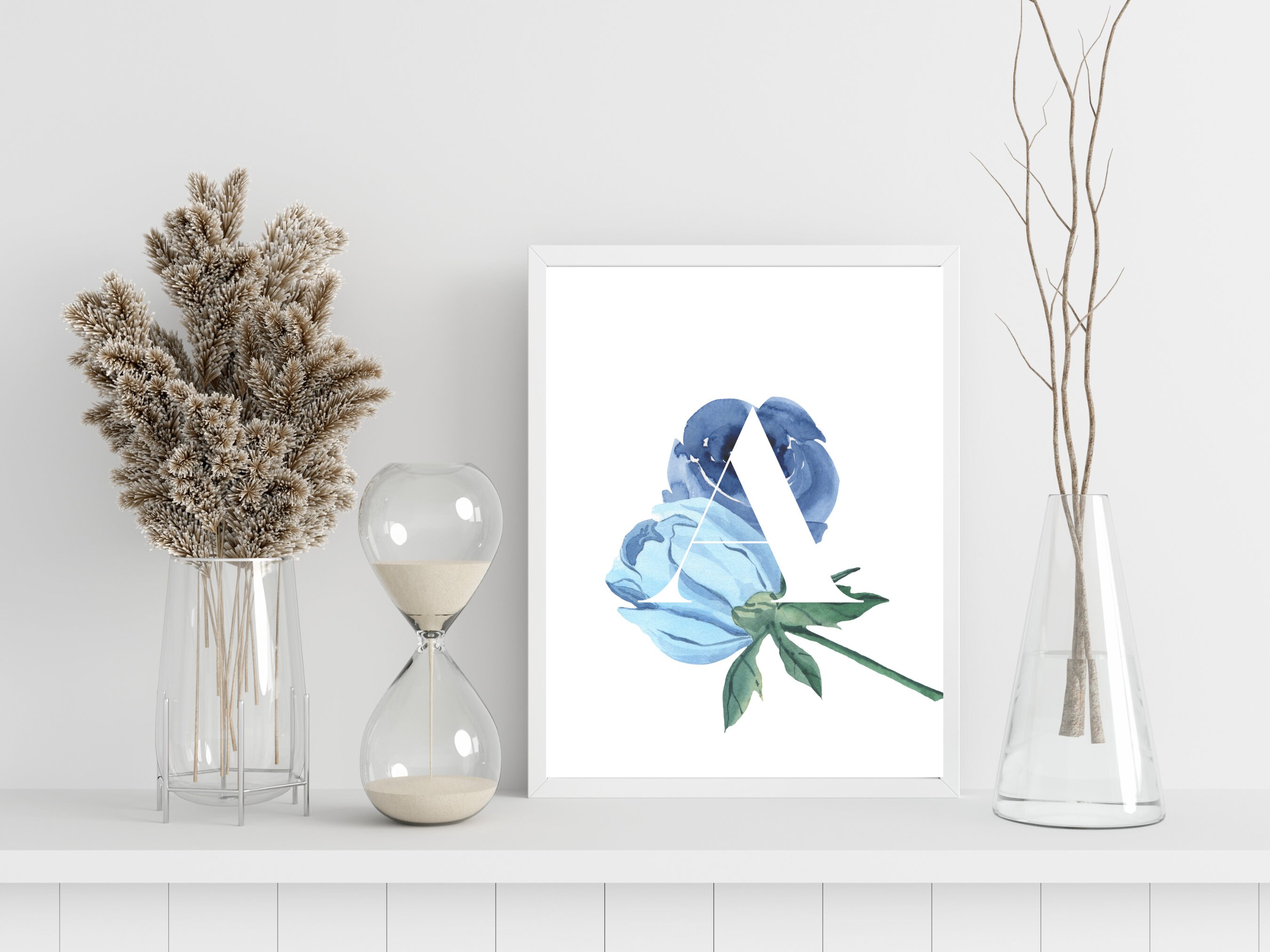 Letter A Printable Poster Floral Poster Sizes 8x10, 12x12, 11x17, 18x24 ...